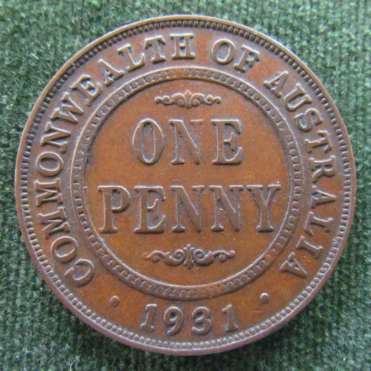 Australian 1931 1d 1 Penny King George VI Coin - Dropped 1