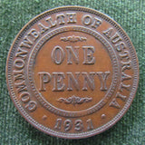 Australian 1931 1d 1 Penny King George VI Coin - Dropped 1
