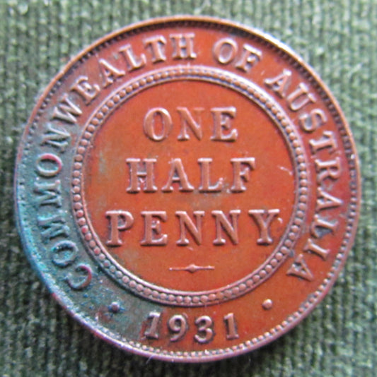 Australian 1931 1/2d Half Penny King George V Coin