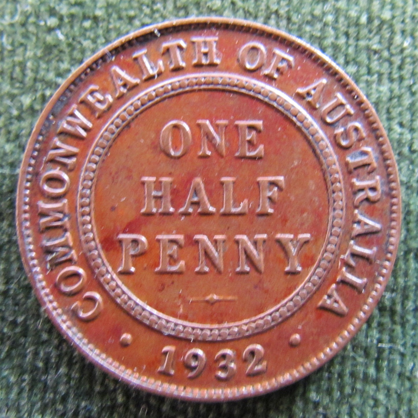 Australian 1932 1/2d Half Penny King George V Coin