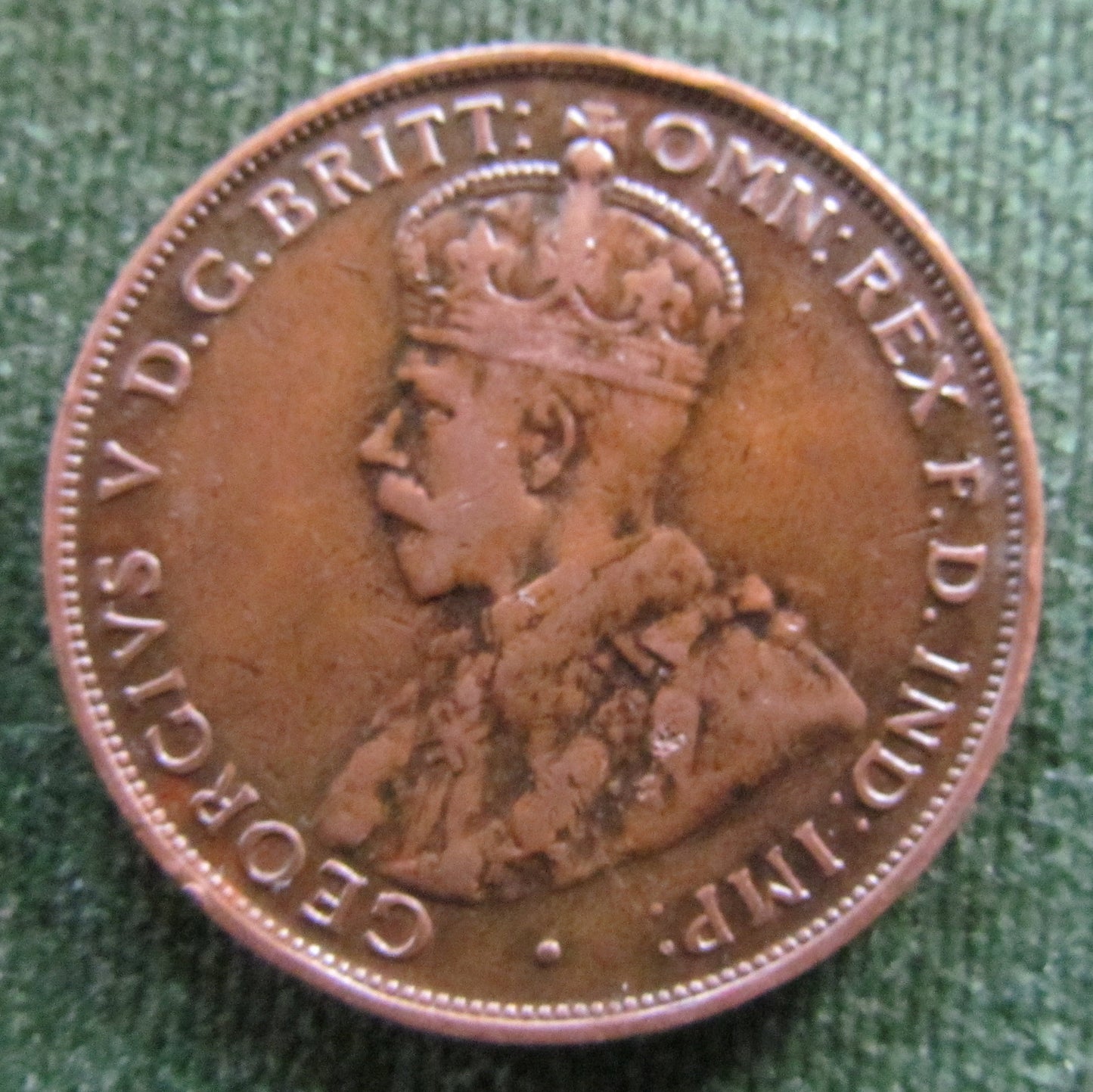 Australian 1933 1d 1 Penny King George V Coin - Variety Die Error