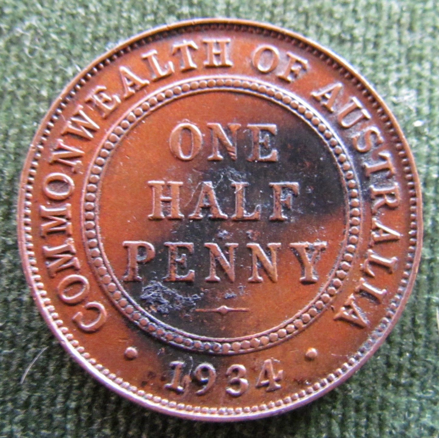 Australian 1934 1/2d Half Penny King George V Coin