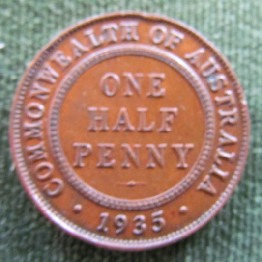 Australian 1935 1/2d Half Penny King George V Coin