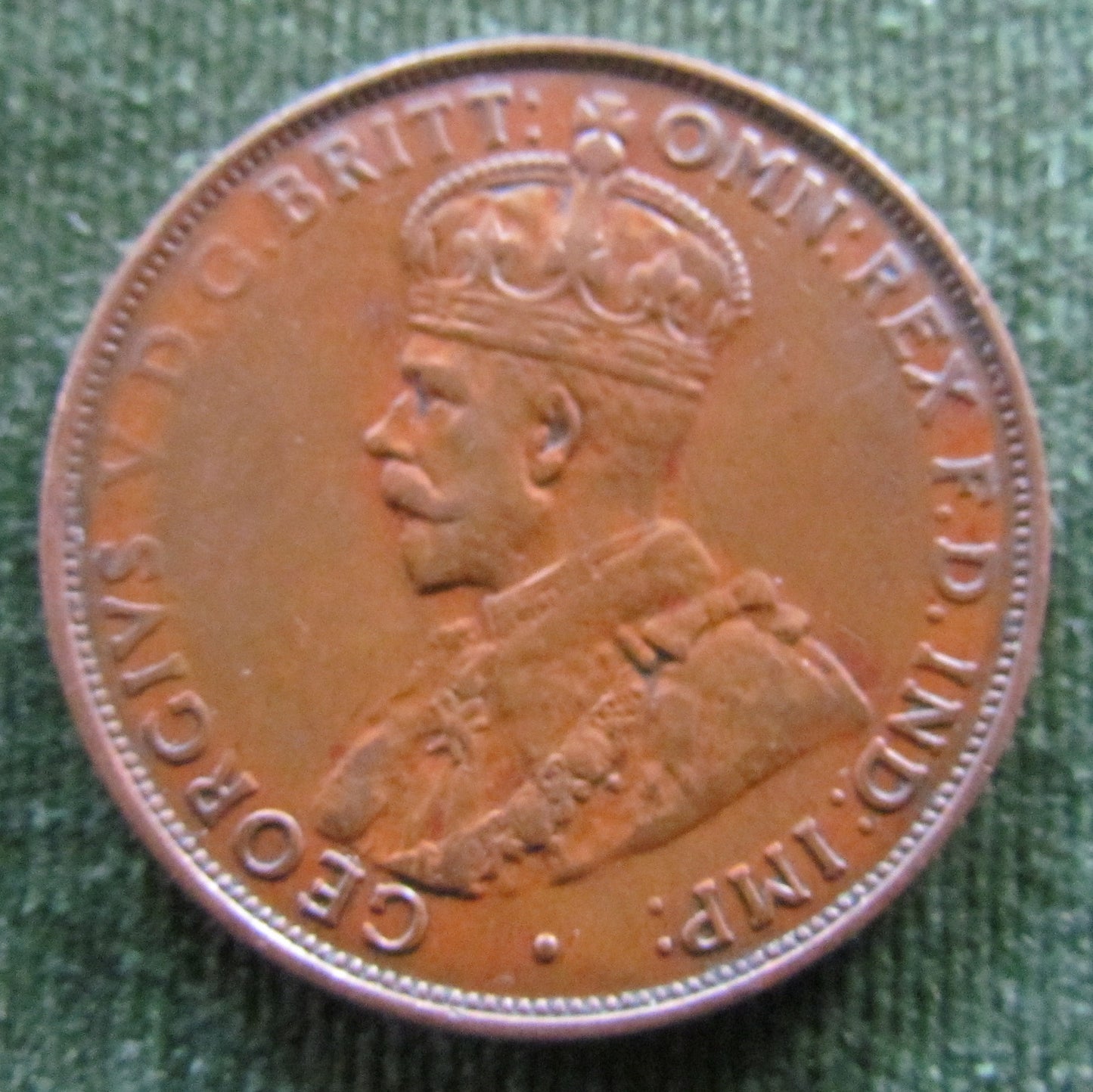 Australian 1936 1d 1 Penny King George V Coin - Variety Letter Fadeout