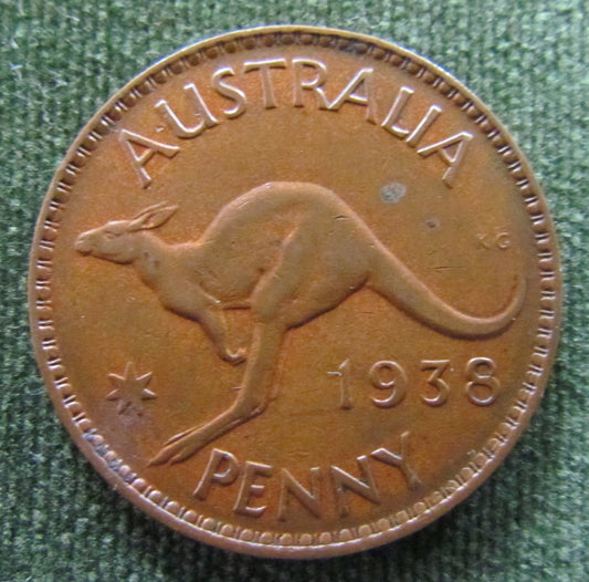 Australian 1938 1d 1 Penny King George VI Coin