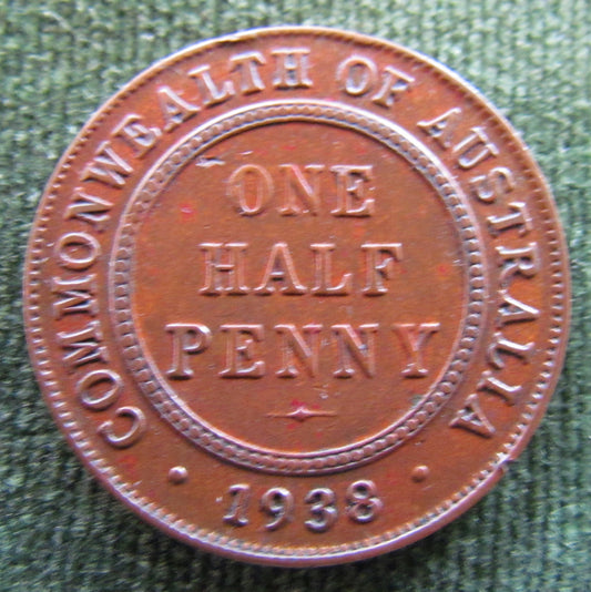 Australian 1938 1/2d Half Penny King George VI Coin