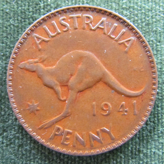 Australian 1941Y. 1d 1 Penny King George VI Coin