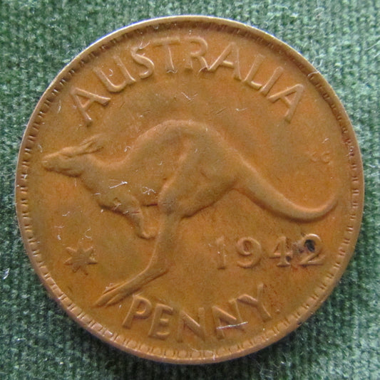 Australian 1942Y. 1d 1 Penny King George VI Coin