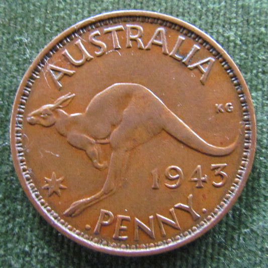 Australian 1943I 1d 1 Penny King George VI Coin