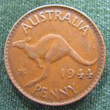 Australian 1944 1d 1 Penny King George VI Coin