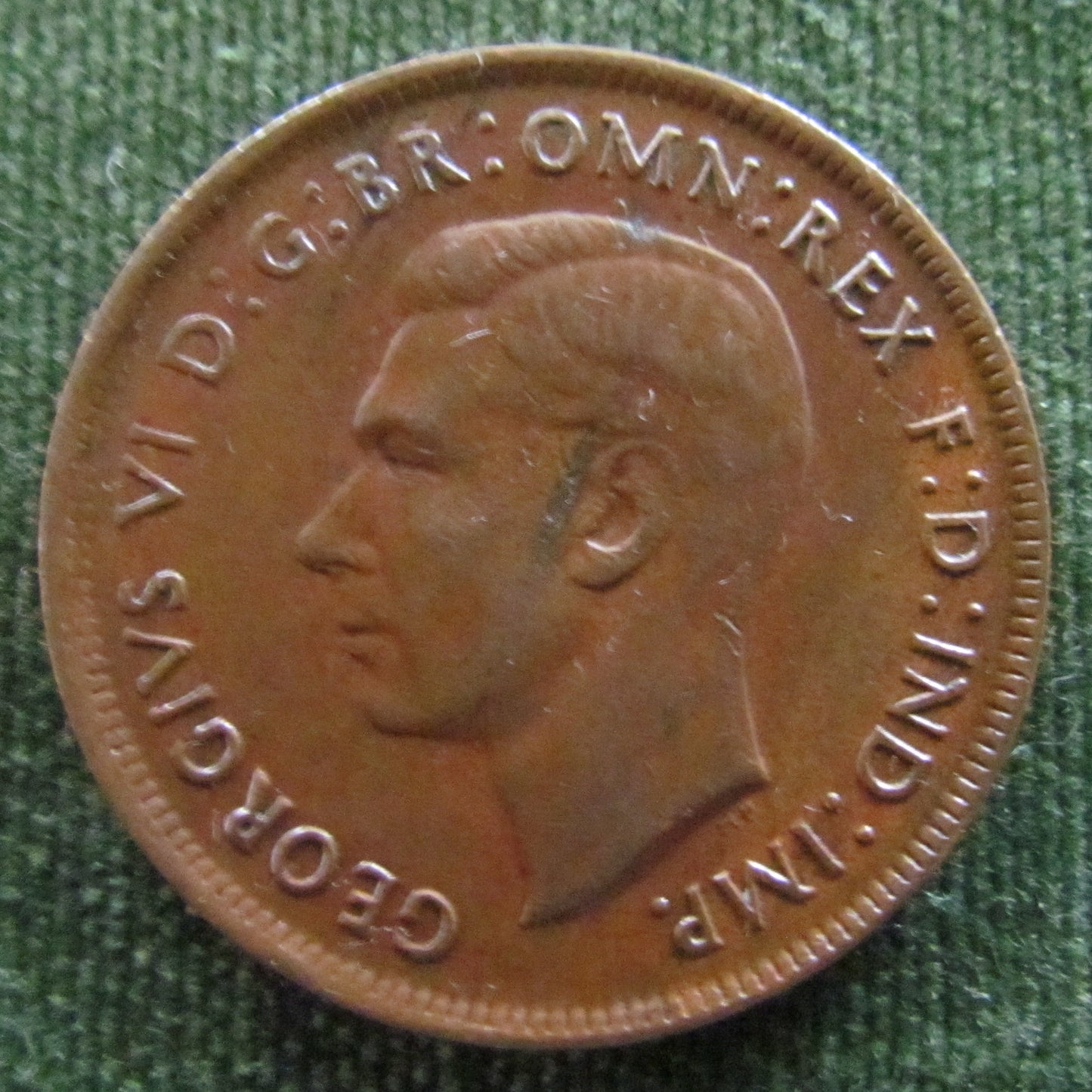 Australian 1945Y. 1d Penny King George VI Coin