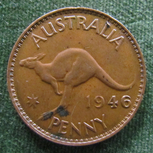 Australian 1946 1d 1 Penny King George VI Coin