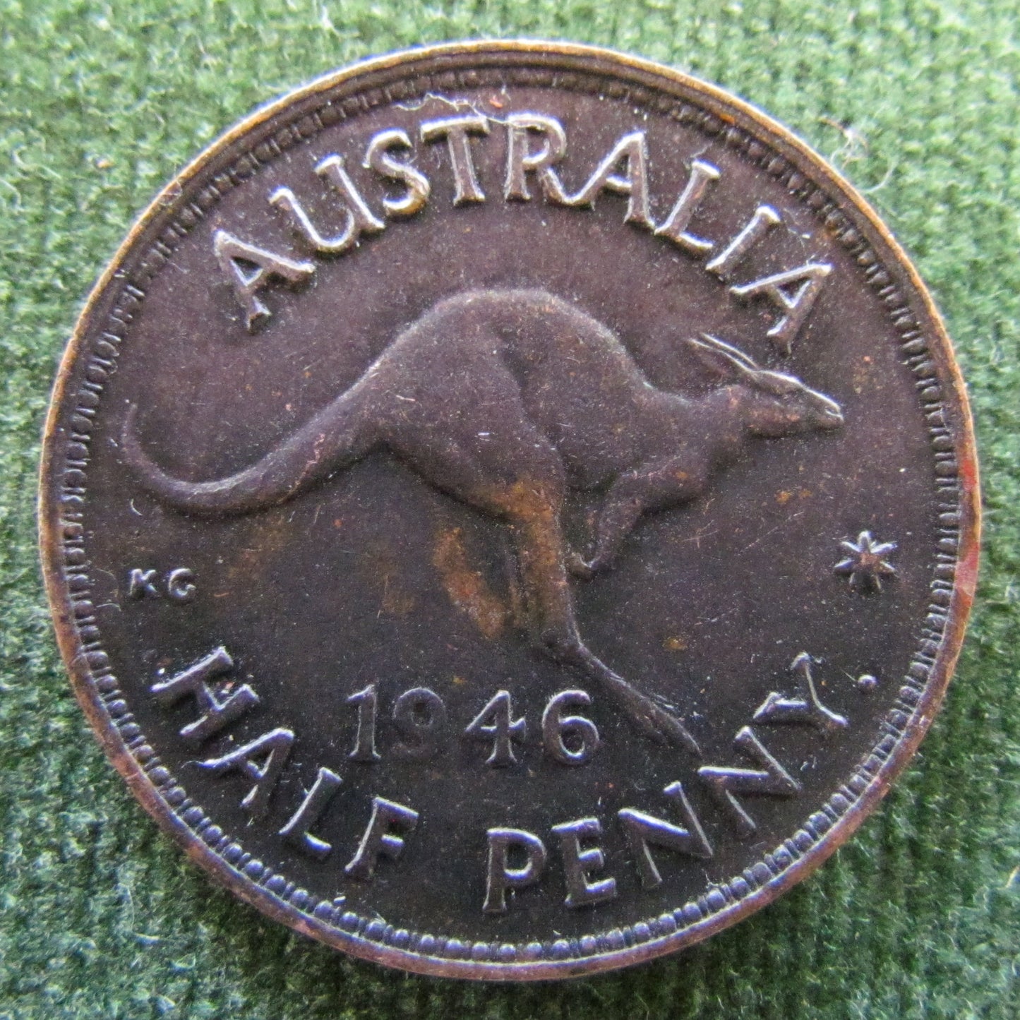 Australian 1946 1/2d Half Penny King George VI Coin - Low Circulation