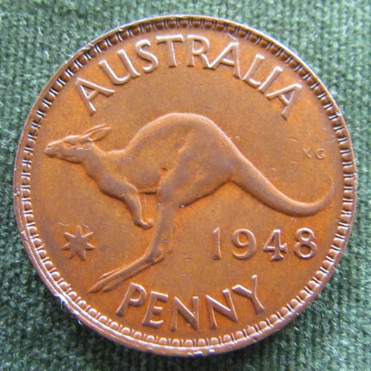 Australian 1948 1d 1 Penny King George VI Coin