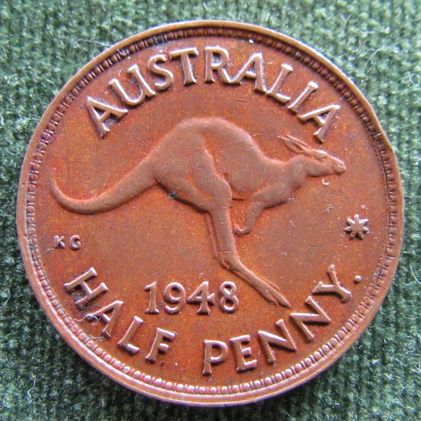 Australian 1948 1/2d Half Penny King George VI Coin - Variety Die Cracks