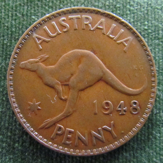 Australian 1948Y. 1d 1 Penny King George VI Coin