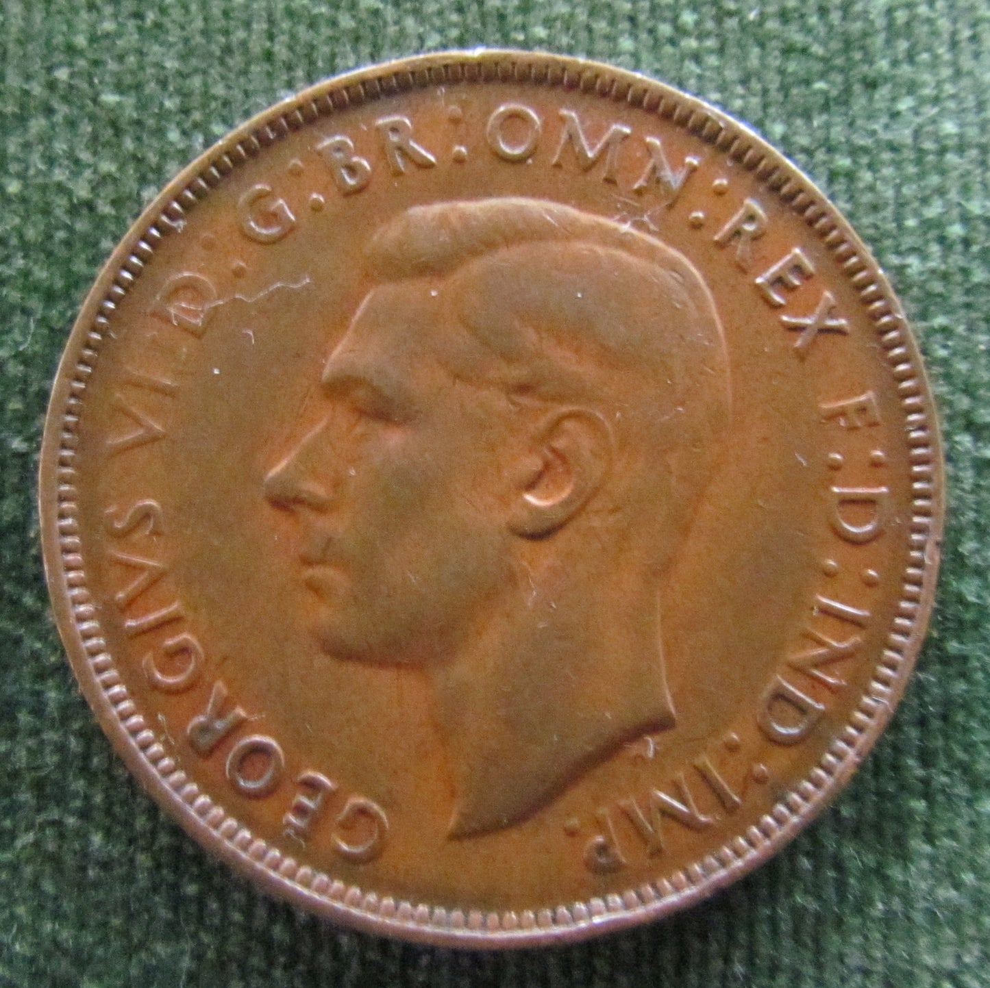 Australian 1948Y. 1d 1 Penny King George VI Coin