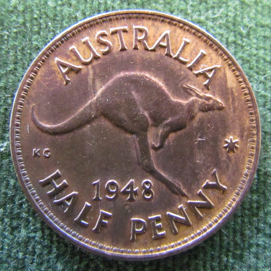 Australian 1948Y. 1/2d Half Penny King George VI Coin - Low Circulation