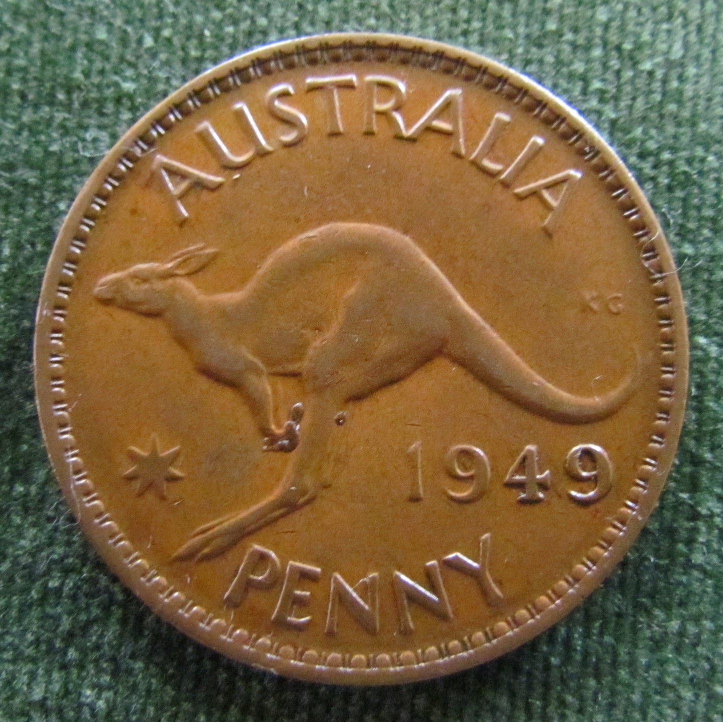 Australian 1949 1d 1 Penny King George VI Coin