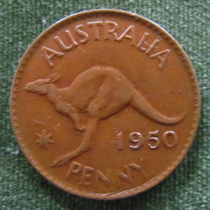 Australian 1950Y. 1d 1 Penny King George VI Coin - Variety Die Error