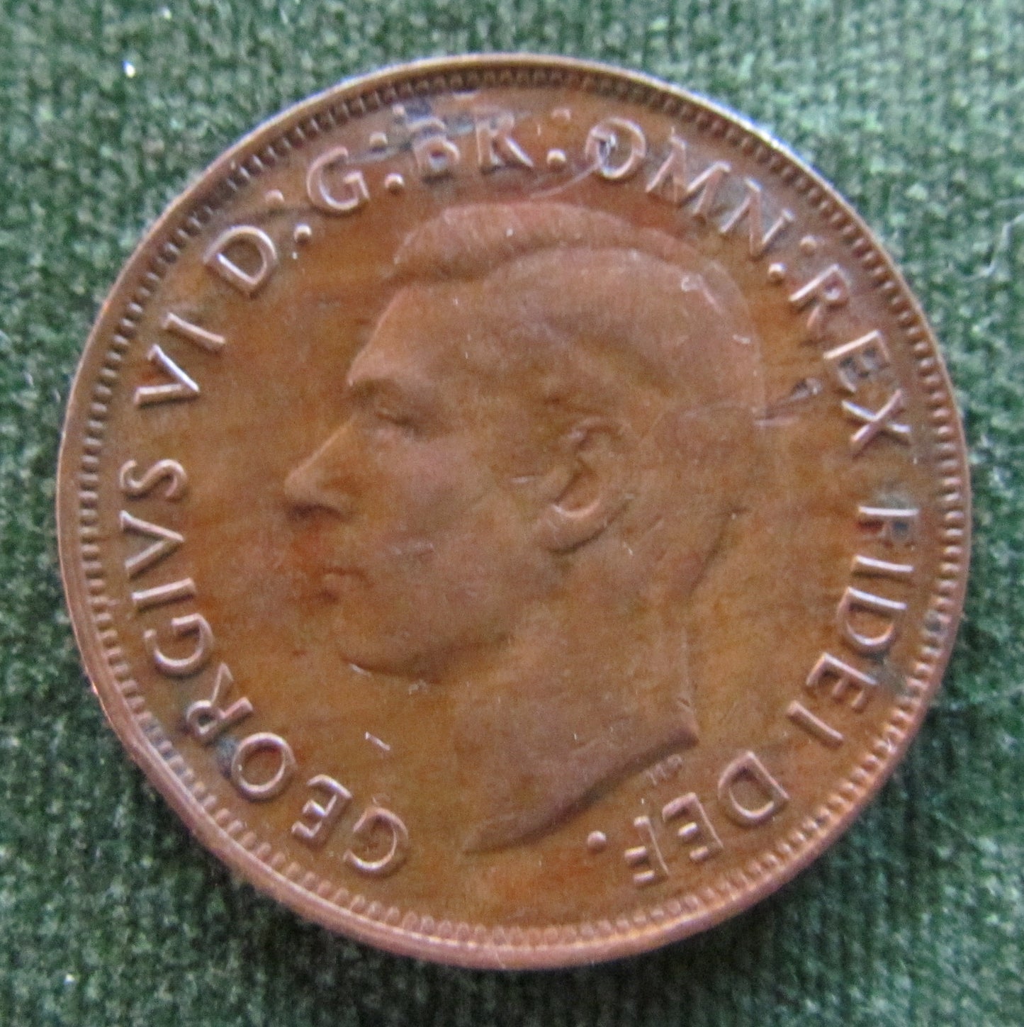 Australian 1951 1d 1 Penny King George VI Coin - Variety Die Crack Error