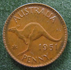 Australian 1951Y. 1d 1 Penny King George VI Coin