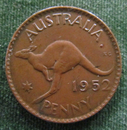 Australian 1952A. 1d 1 Penny King George VI Coin