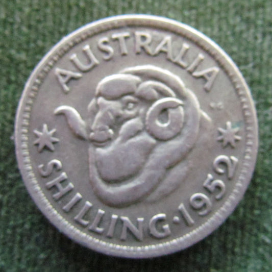 Australian 1952 1/- 1 Shilling King George VI Coin Graded VF- Variety Die Crack