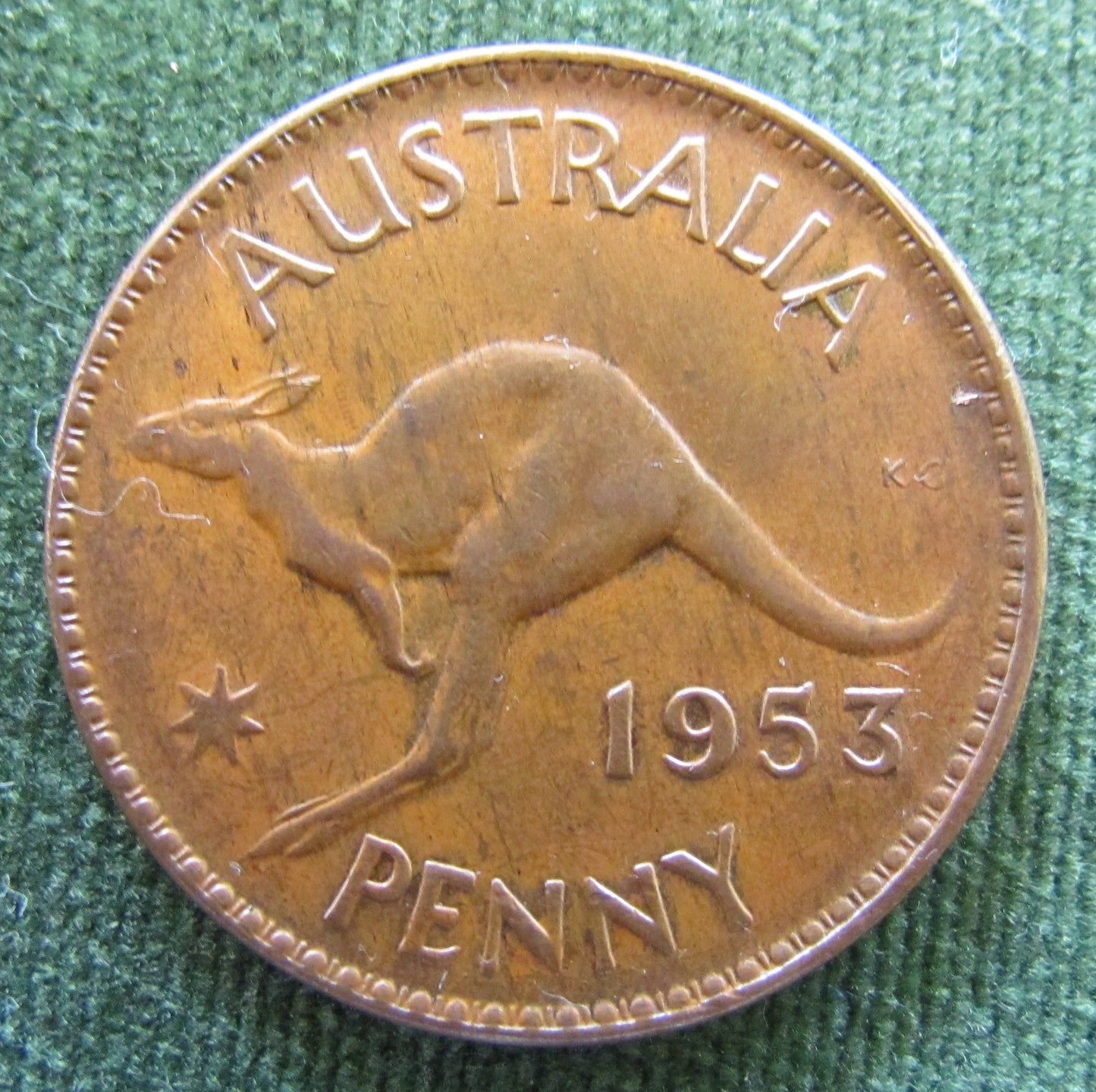 Australian 1953 1d 1 Penny Queen Elizabeth II Coin