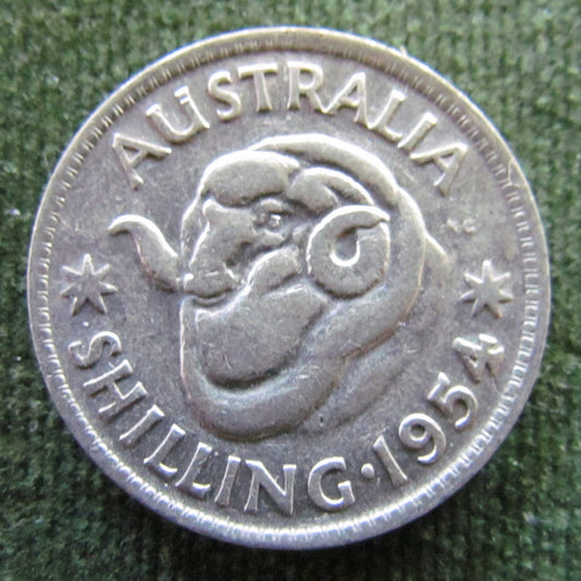 Australian 1954 1/- 1 Shilling Queen Elizabeth II Coin Graded F - VF- Variety Planchet Error