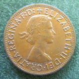 Australian 1957Y. 1d 1 Penny Queen Elizabeth II Coin
