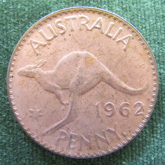 Australian 1962Y. 1d 1 Penny Queen Elizabeth II Coin