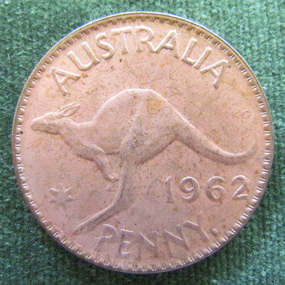Australian 1962 1d 1 Penny Queen Elizabeth II Coin