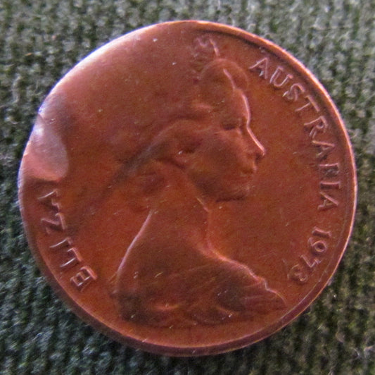 Australian 1973 1 Cent Queen Elizabeth II QEII Coin - Variety Clipped