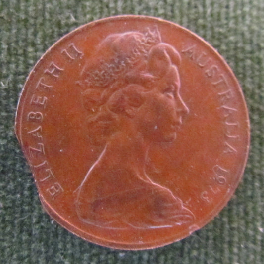 Australian 1973 2 Cent Queen Elizabeth II QEII Coin - Variety Clipped
