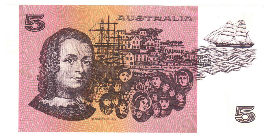 Australian 1991 5 Dollar Fraser Cole Note s/n QKN 661241 - Circulated