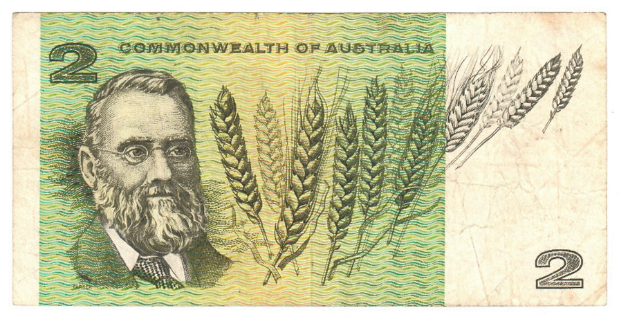 Australian 1966 2 Dollar Coombs Wilson COA Note s/n FAT 128163 - Circulated