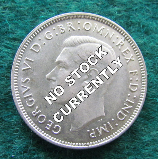 Australian 1939 2/- Florin King George VI Coin - Circulated