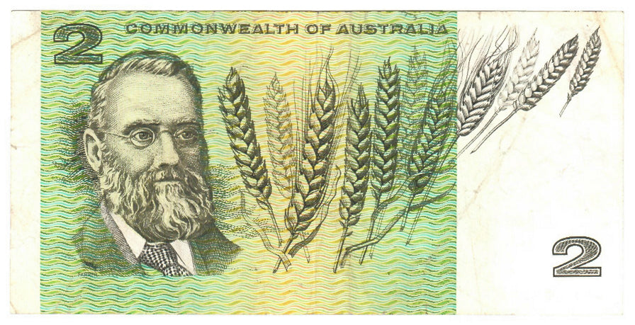 Australian 1968 2 Dollar Phillips Randall COA Note s/n GBG 197327 - Grades as VF