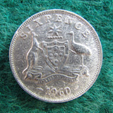 Australian 1960 Sixpence Queen Elizabeth II Coin - Circulated