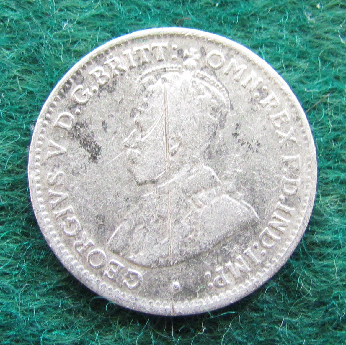 Australian 1911 3d Three Pence King George V Coin Circulated