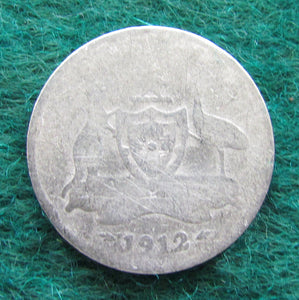 Australian 1912 Sixpence King George V Coin - Circulated