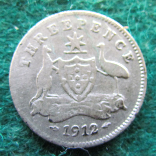 Australian 1912 3d Three Pence King George V Coin Circulated
