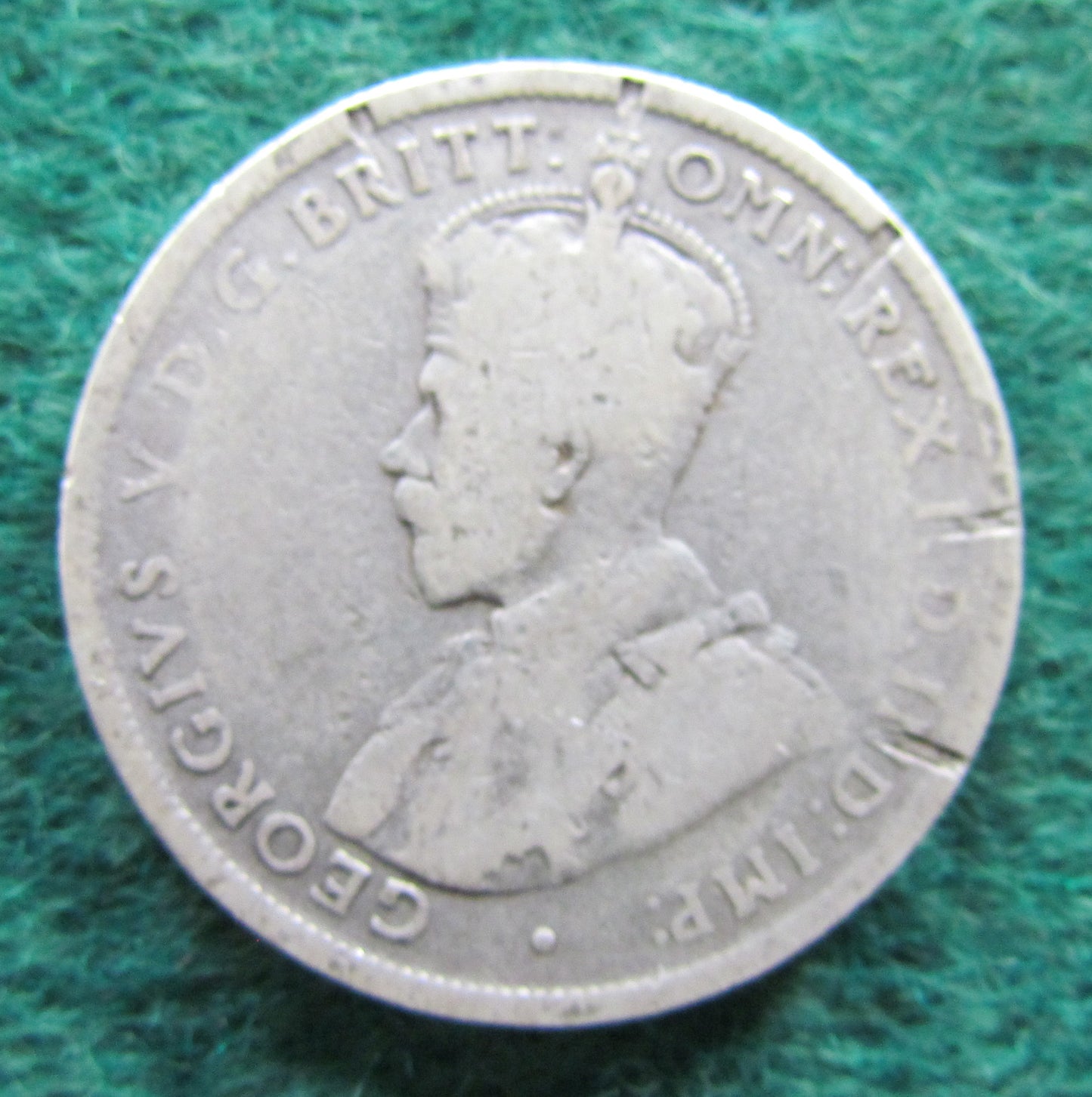 Australian 1915 2/- Florin King George V Coin - Circulated