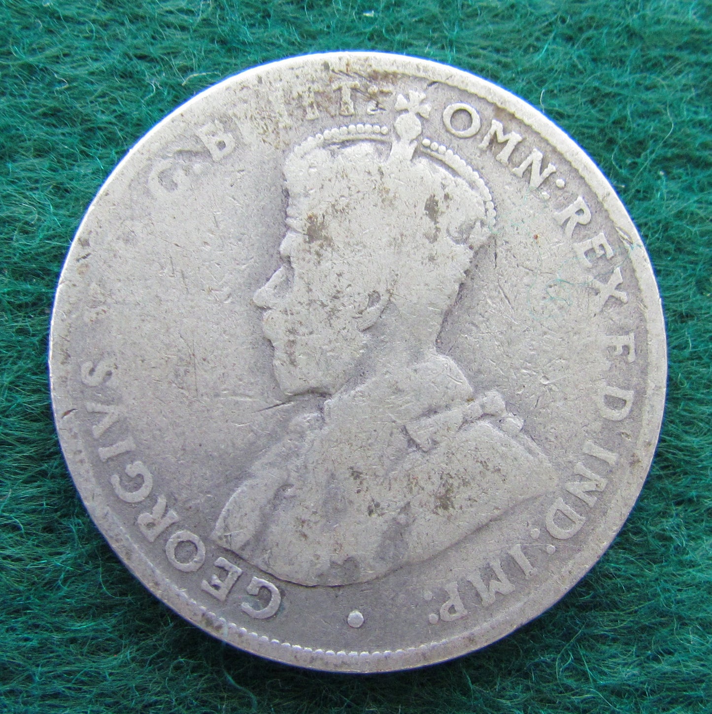 Australian 1915 H 2/- Florin King George V Coin - Circulated