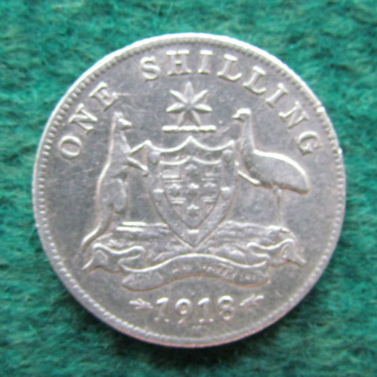 Australian 1918 M 1/- 1 Shilling King George V Coin Circulated