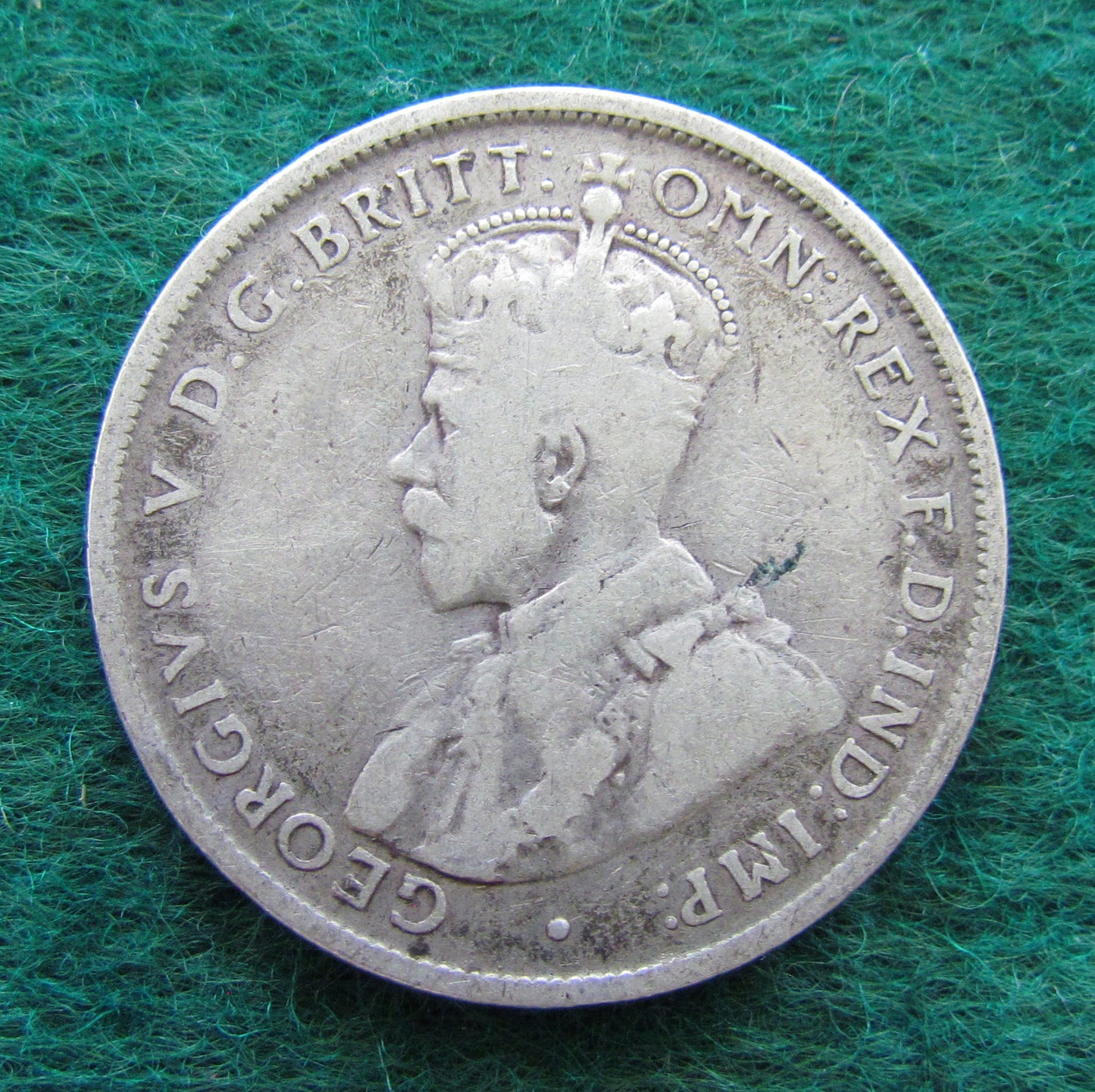 Australian 1919 M 2/- Florin King George V Coin - Circulated