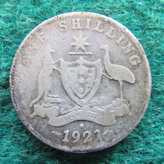 Australian 1921 1/- 1 Shilling Coin King George V Circulated
