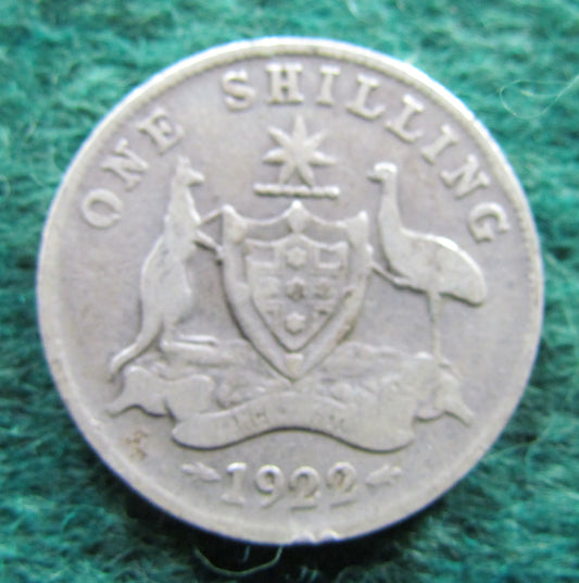 Australian 1922 1/- 1 Shilling Coin King George V Circulated