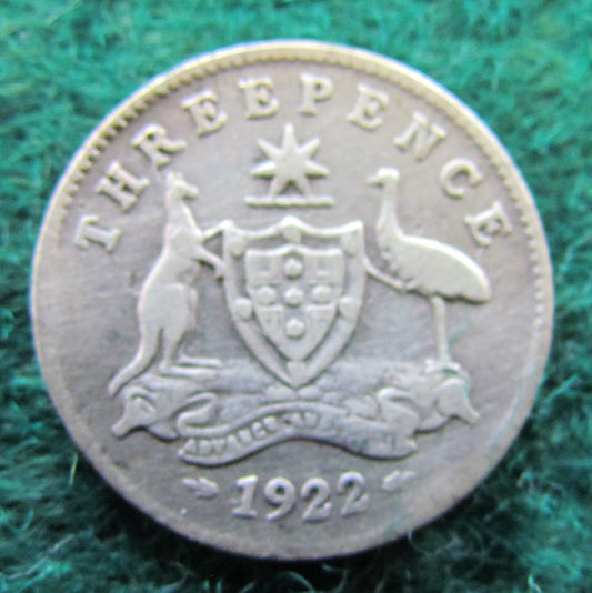 Australian 1922 3d Three Pence King George V Coin